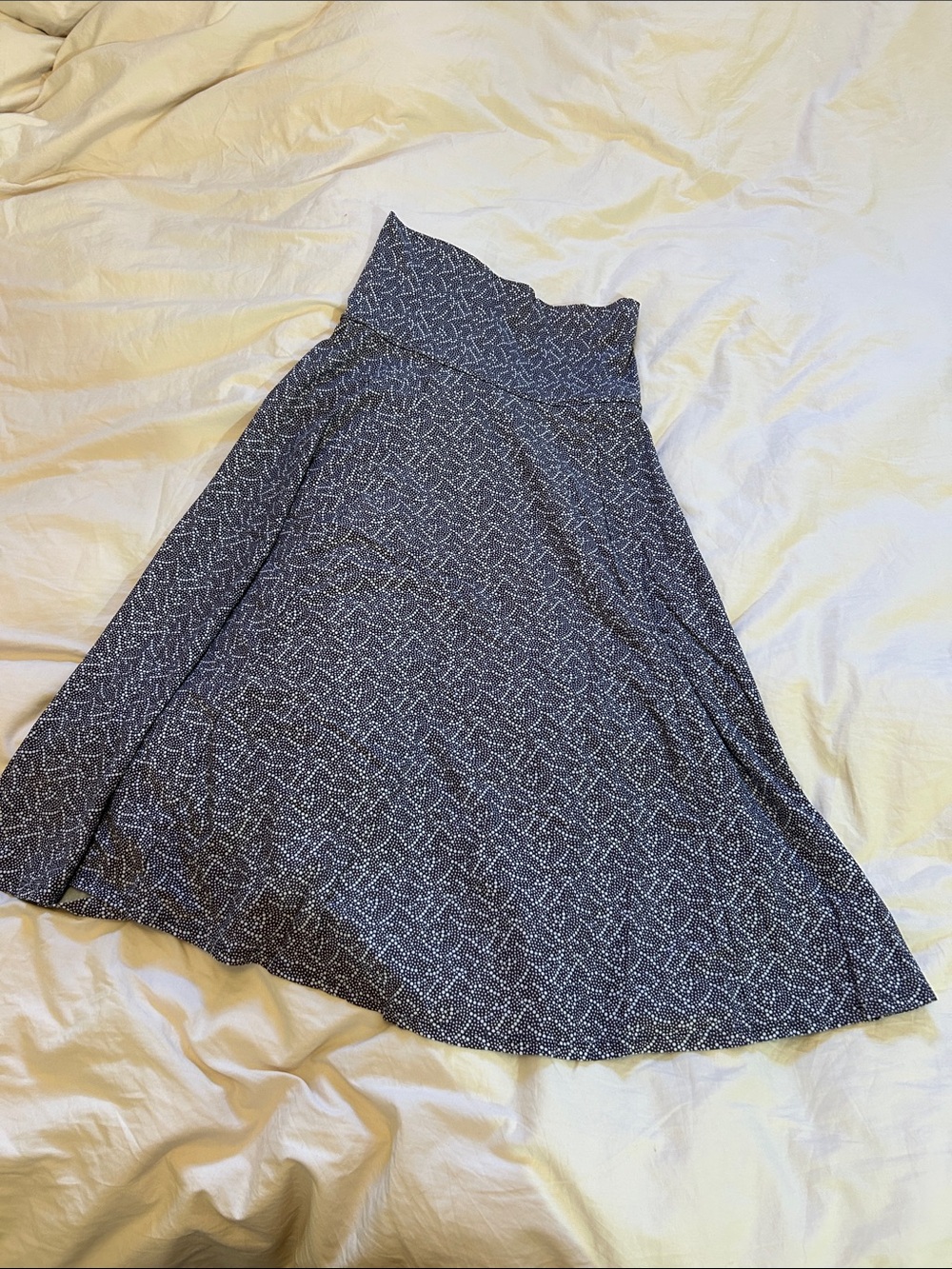 Women's Navy Patterned A-Line Skirt